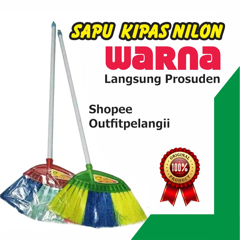 Sapu Lantai Senar Warna | Sapu Nilon | Sapu Ijuk Murah