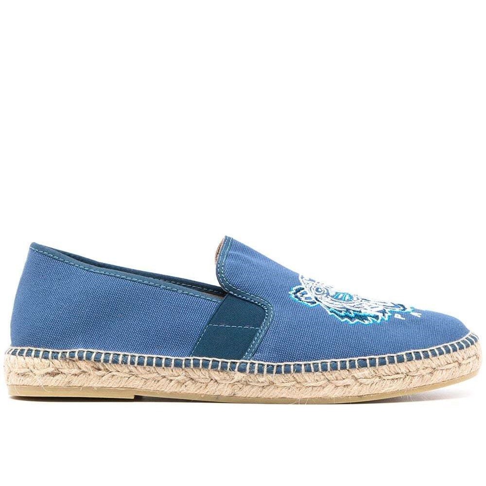 Knzo Men Tiger Elastic Espadrilles Sapphire Blue 100% Authentic