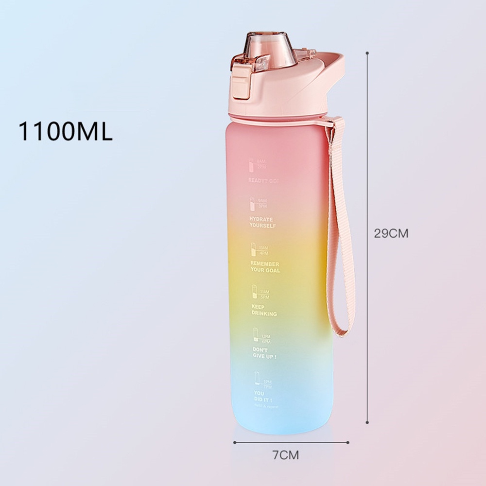 【COD Tangding】1100ML Women's Plastic Travel Cup Outdoor Large Water Bottle Summer Fitness Kettle Portable Space Cup