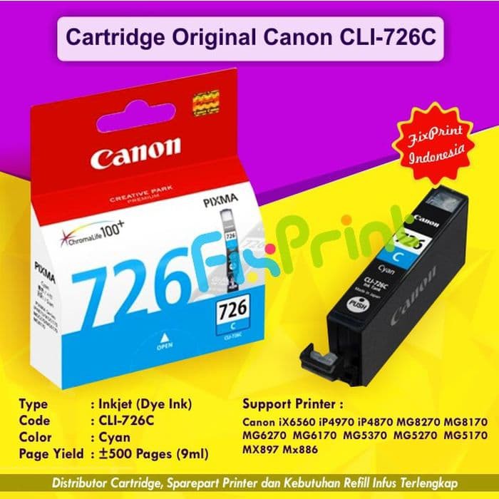 Ink Cartridge Canon CLI-726 CLI726 Cyan- Tinta Cartridge Canon CLI 726 FPJNew1887