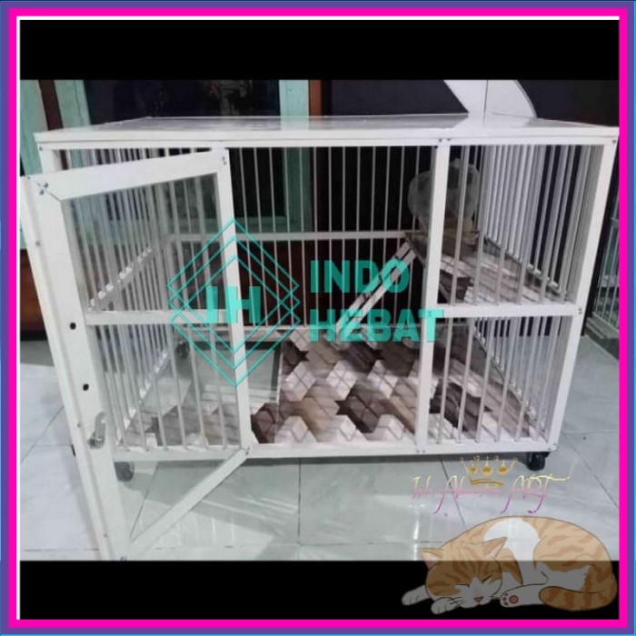 Rumah Kucing 1 Kamar Tingkat - Rumah Hewan Peliharaan Bahan Aluminium