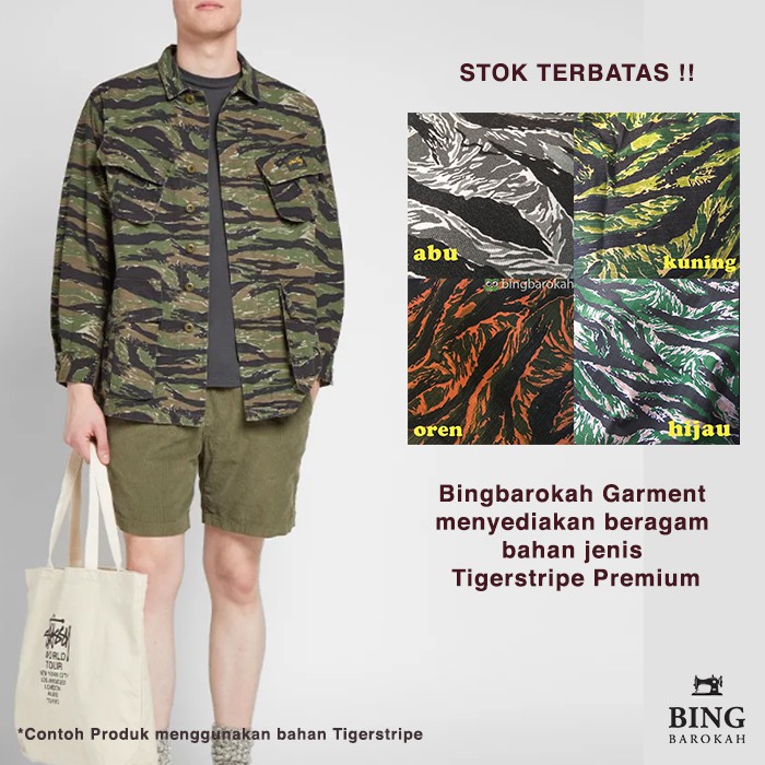 Bahan Kain Loreng Camo Tigerstripe - Jaket loreng - Jaket tentara