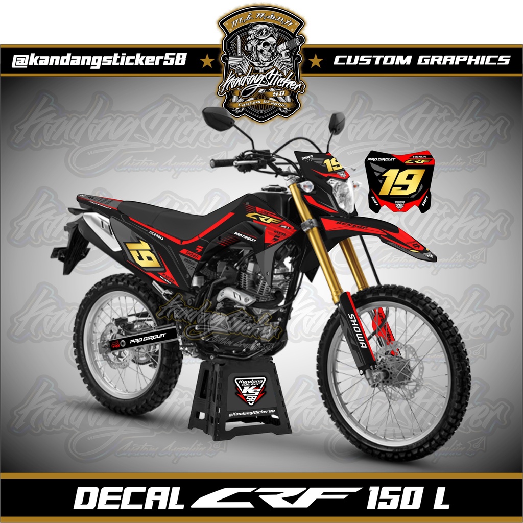 DECAL CRF 150L TRABAS SUPERMOTO TRAIL STICKER CRF STRIPING CRF150L STIKER CUSTOM KandangSticker