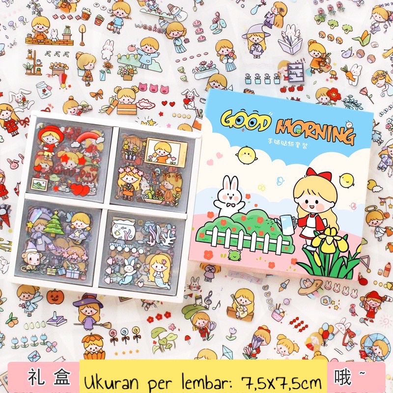 1 Lembar Stiker Aesthetic Tumblr Hp / Stiker Lucu Telado-GOOD MORNING PVC