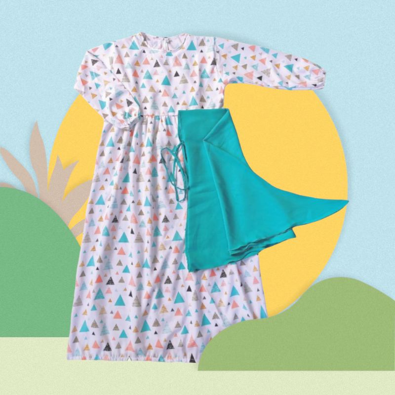 Gamis Anak Perempuan Set Hijab Bergo Lucu