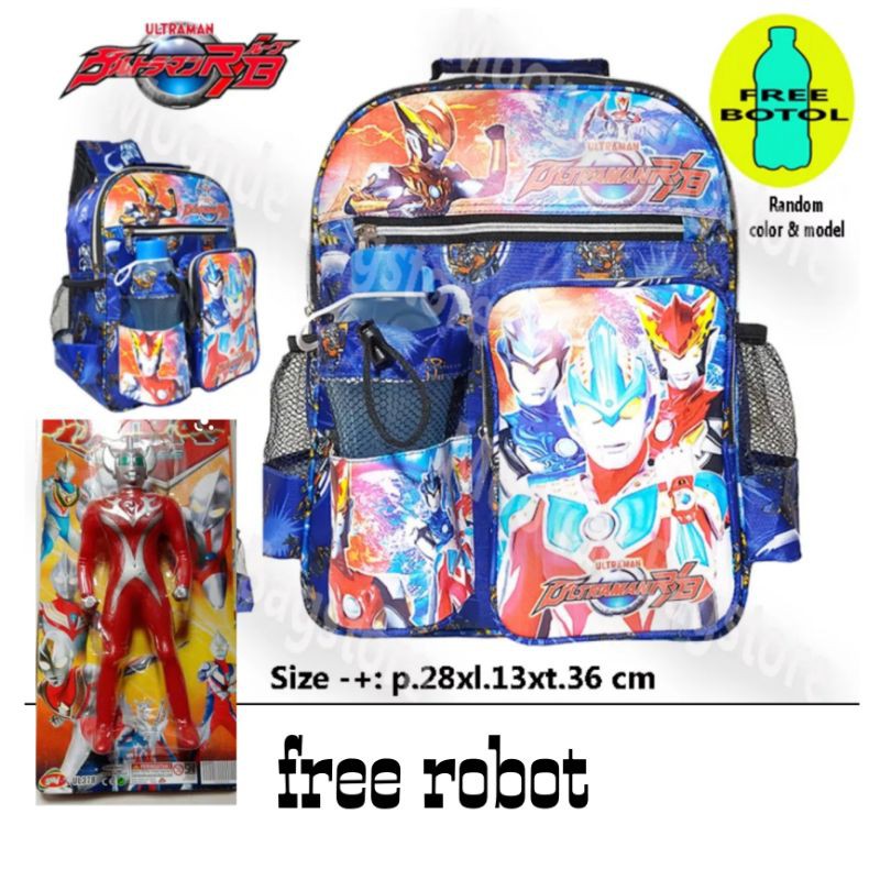 tas anak ultraman+robot ultraman+botol