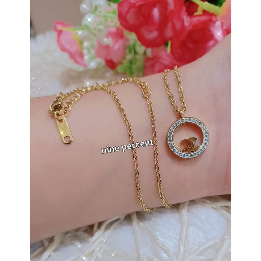 [ Bayar Ditempat ] Kalung Titanium Gold Anti Karat Liontin / Kalung Korea Style Terbaru / COD