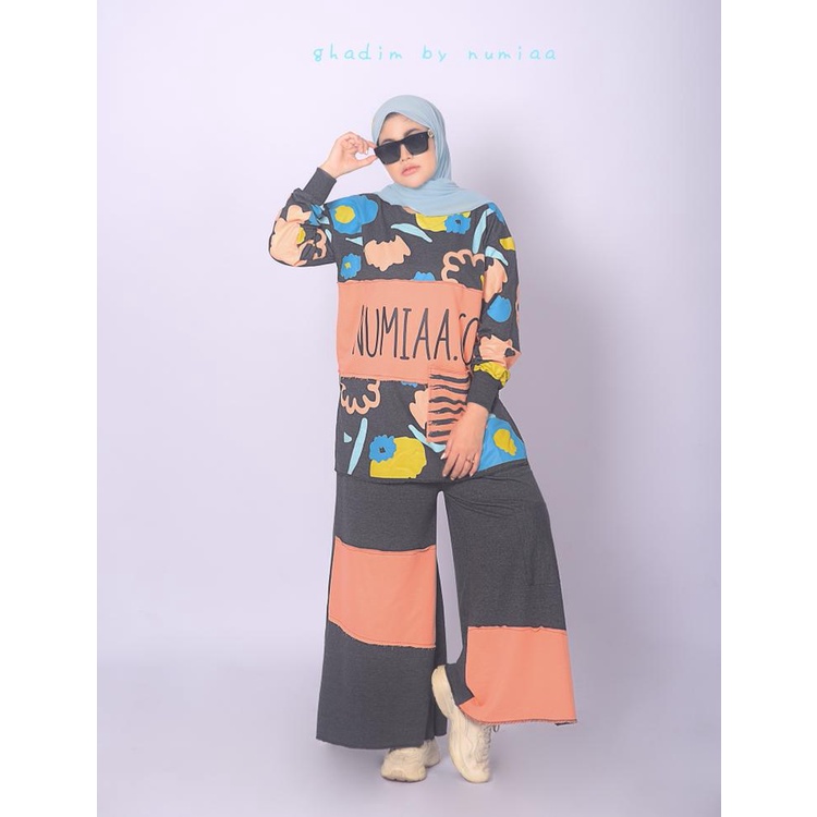 GHADIM by Numiaa (Setelan kasual, set kasual, set celana kulot, set tunik, baju kasual, stelan musli
