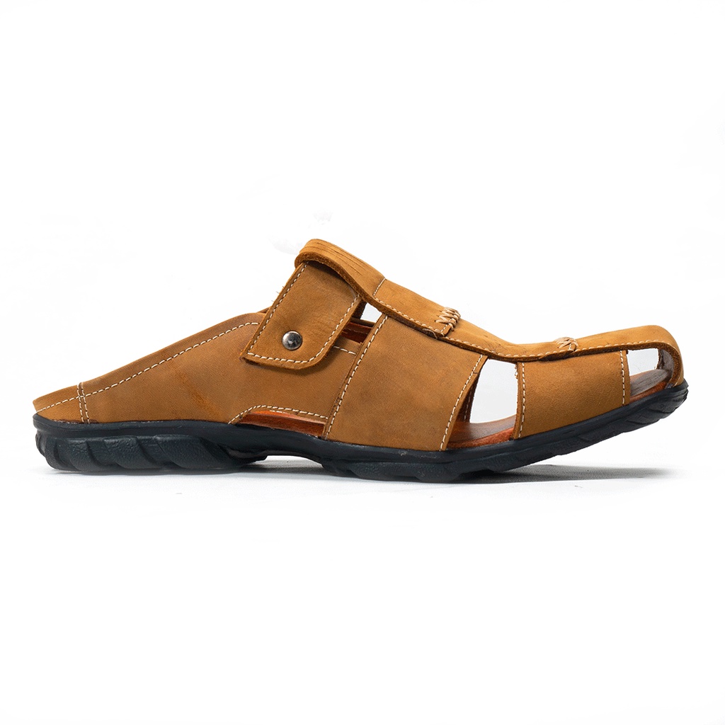 Sandal Sepatu Pria Kulit Asli Sendal Selop Bustong Moralist BT507