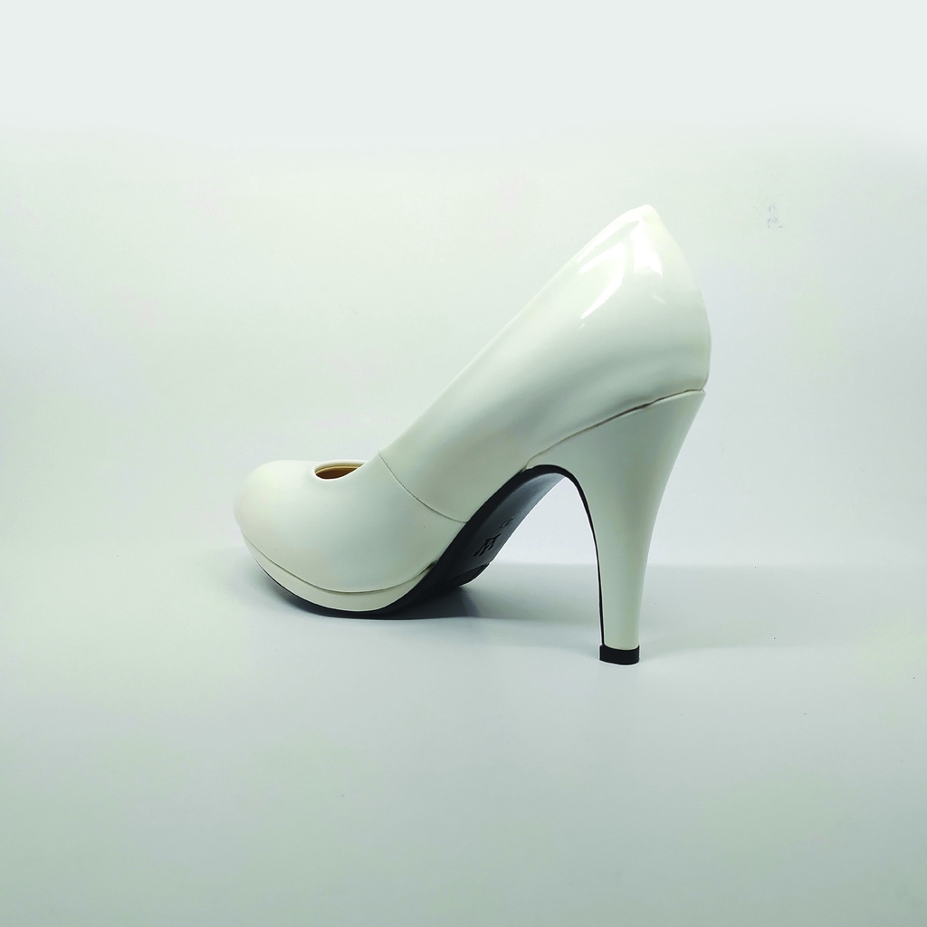 Workswell Sepatu Kerja Wanita High Heels 9cm 085A Putih Glosy