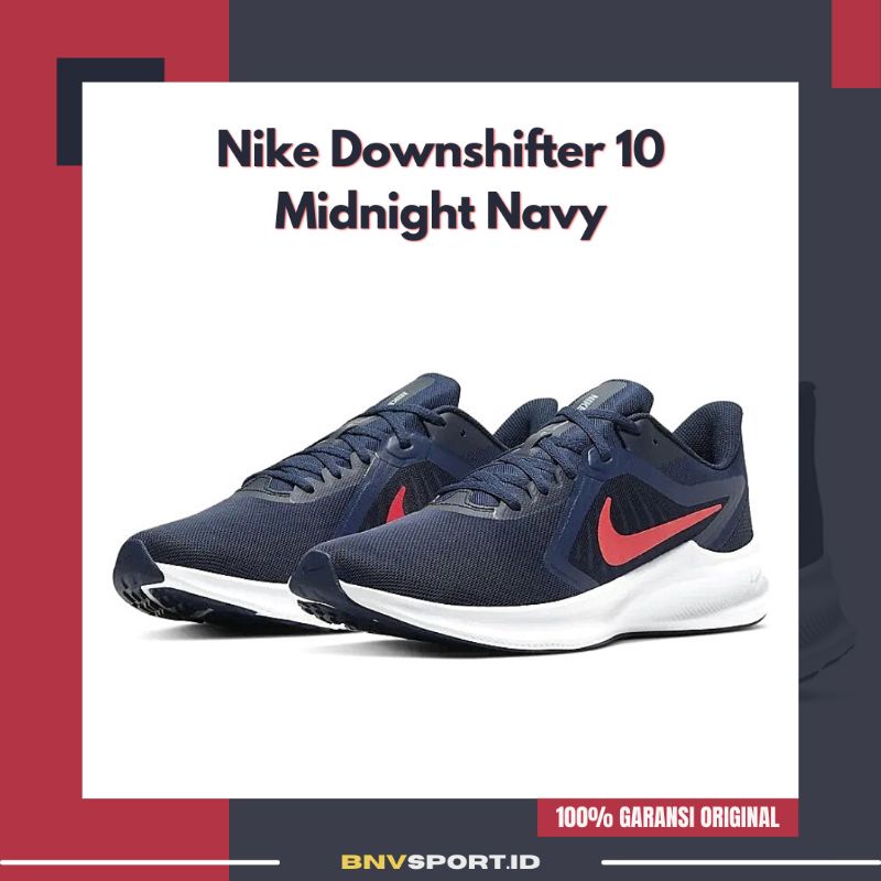 Sepatu Running Pria Nike Downshifter 10 Midnight Navy CI9981 400 Original Sneakers Men's Shoes Bisa 
