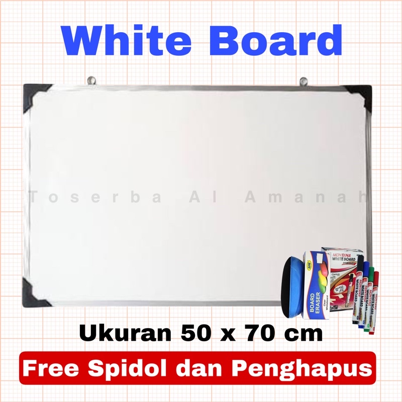 

Papan Tulis 50 x 70 cm / Papan Tulis white Board / Papan Tulis Anak