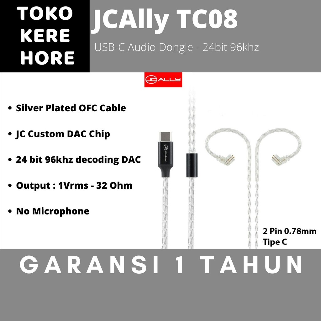 JCAlly TC08 Hifi Earphone Upgrade Cable Silver MIC