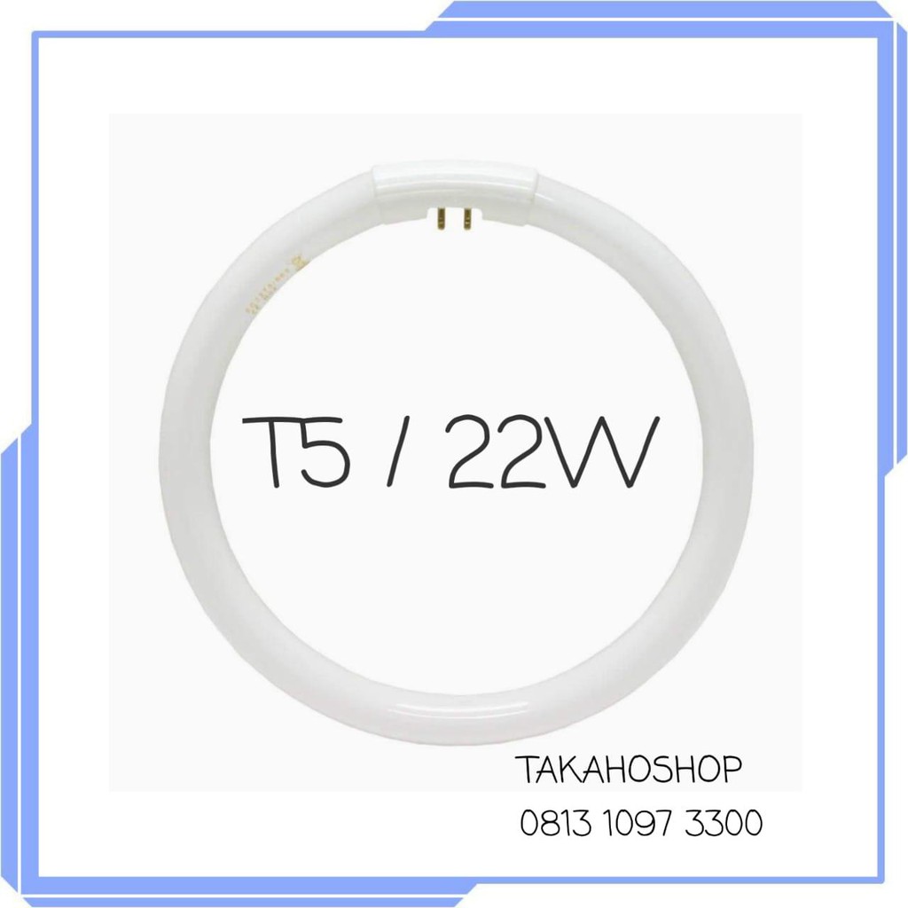 LAMPU NEON RING T5 22W, CIRCULAR LAMP T5 22W, WARNA PUTIH