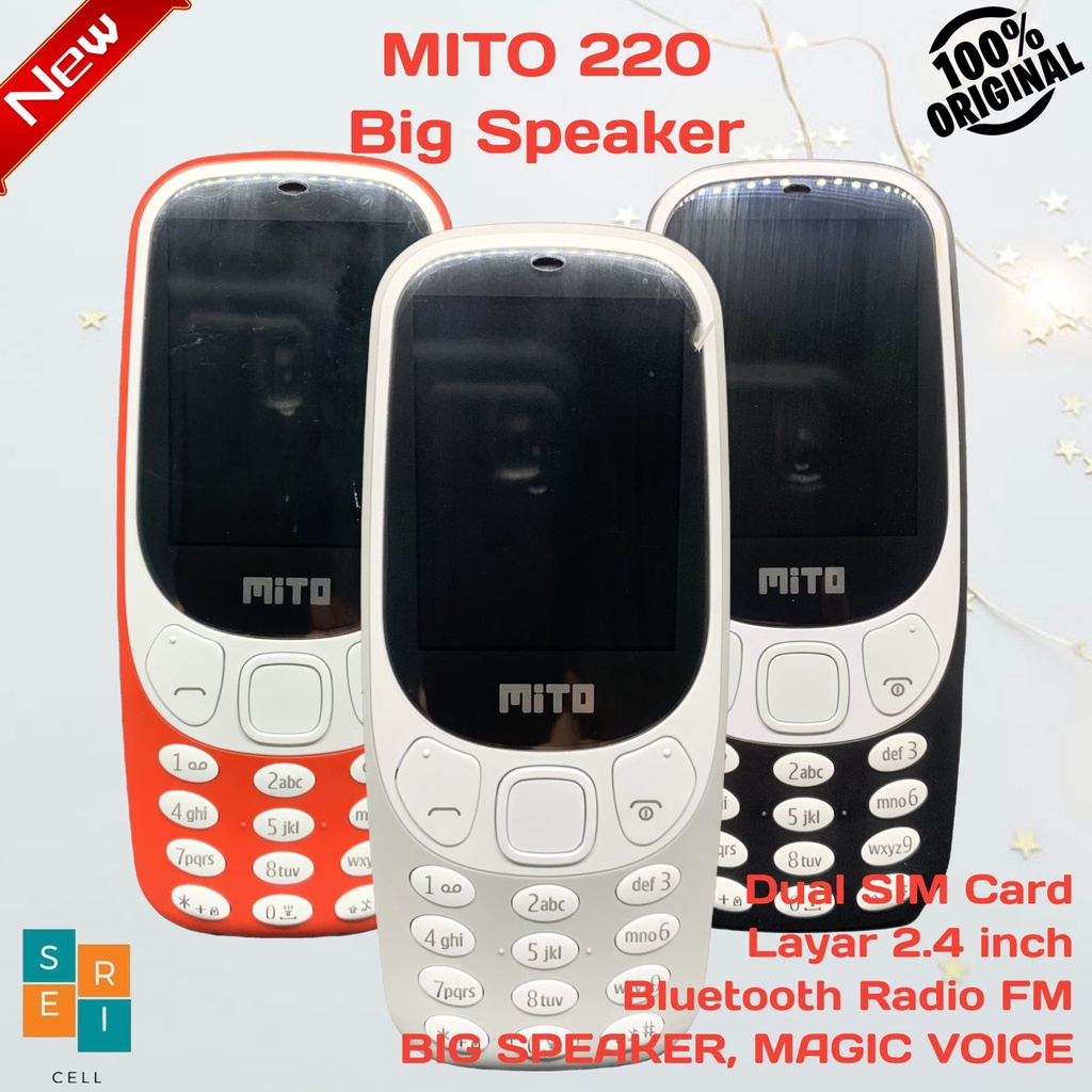 HP MITO Tombol 220 Big Speaker Magic Voice Promo Murah Cuci Gudang MP3 Player, FM Radio, Kamera dan 