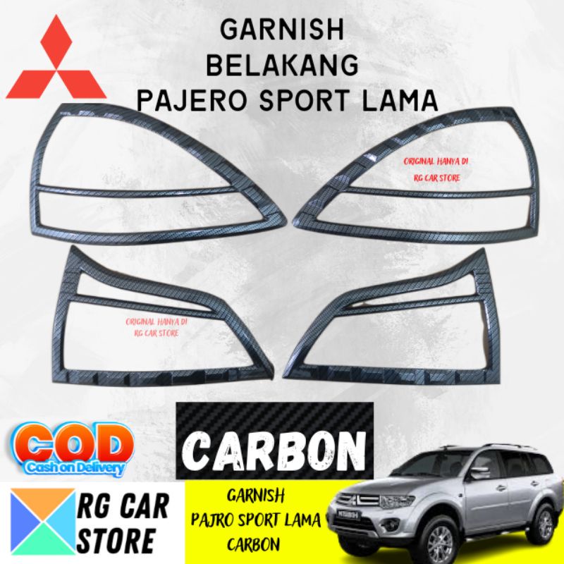 GARNISH CARBON PAJERO SPORT LAMA DEPAN BELAKANG DIJAMIN PNP BERKUALITAS