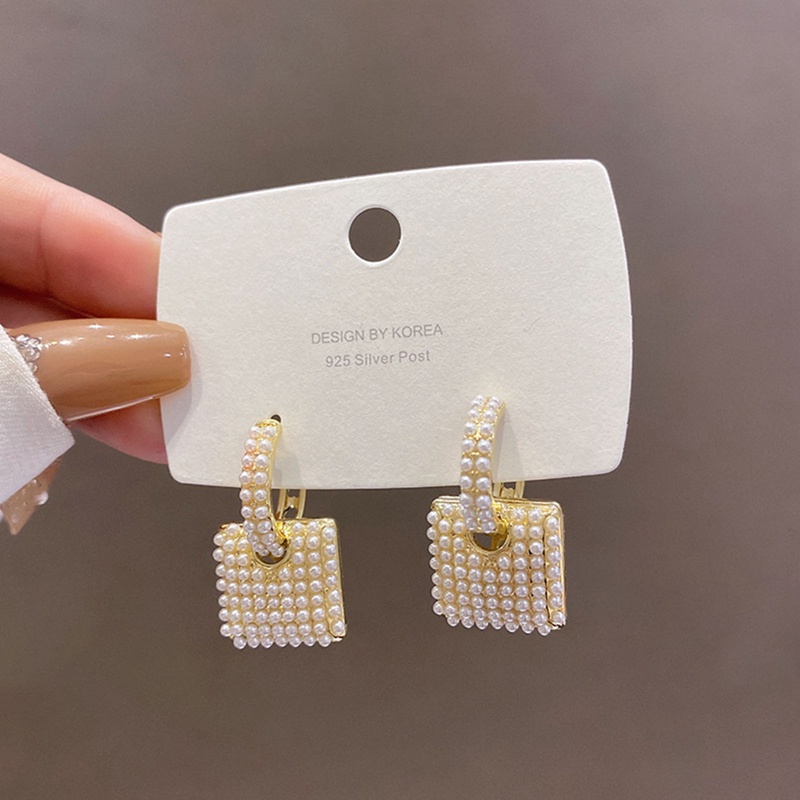 Anting Hoop Emas 14k Bentuk Hati Aksen Mutiara Gaya Korea Untuk Wanita