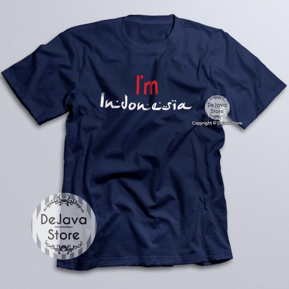 Kaos Distro Im Indonesia Baju Kemerdekaan Agustus Cotton Combed 30s Unisex Premium | 1607-NAVY