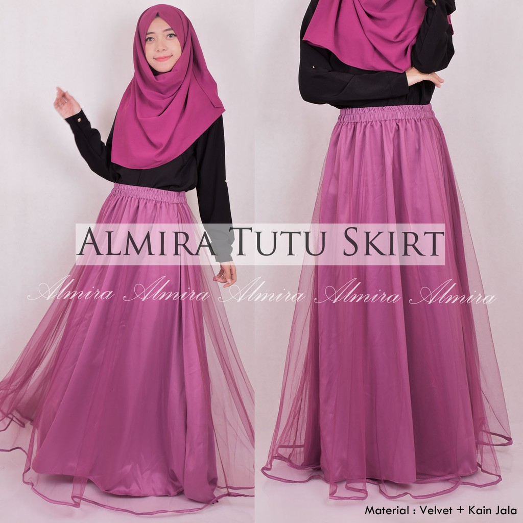 Rok Tutu Panjang Polos Dewasa Pesta Wanita Muslimah Cantik Long skirt Griyaraditya Almira