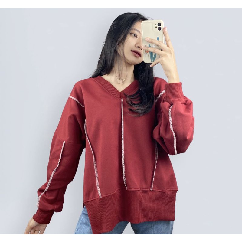 JAKET SWEATER ORCHID OVERSIZE | sweater wanita