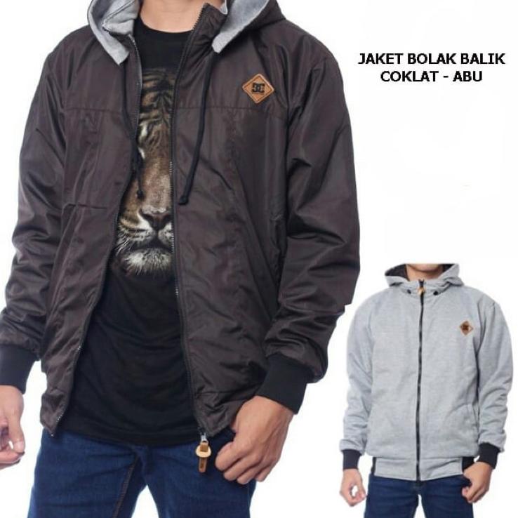 ۝ (JUMBO) JAKET TEBAL TASLAN BOLAK-BALIK JUMBO DC XL, XXL DC JAKET parasut taslan JUMBO ➻