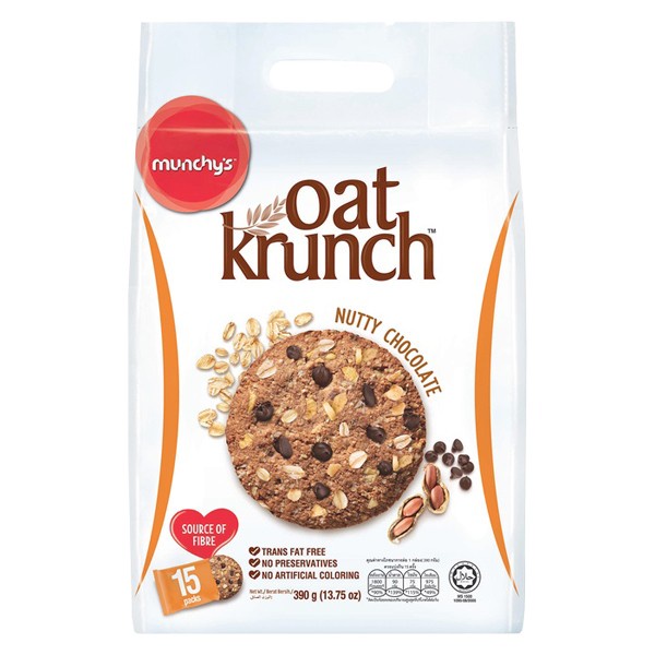 Munchy's Oat Krunch Rasa Dark Chocolate Kacang Strawbery 390g