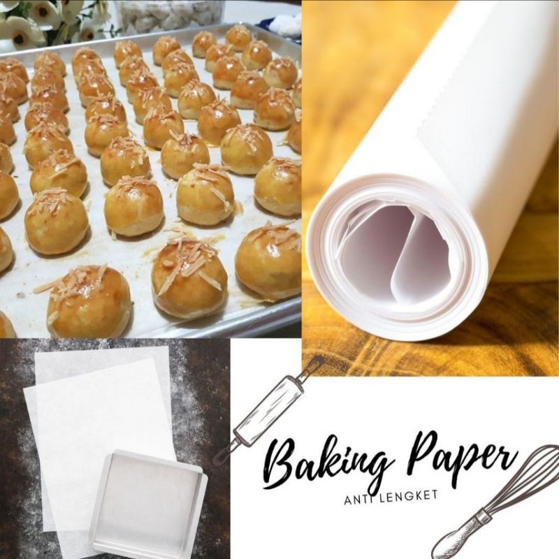 Kertas Roti Baking Paper 75cm x 100cm Alas Loyang / Alas Roti Cookies Kue Warna Putih