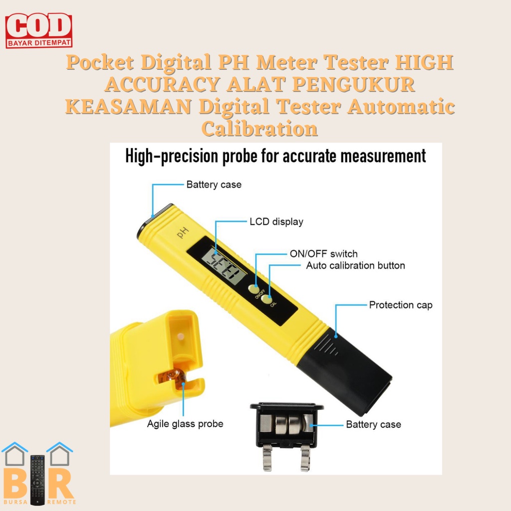Pocket Digital PH Meter Tester HIGH ACCURACY ALAT PENGUKUR KEASAMAN Digital Tester Automatic Calibration