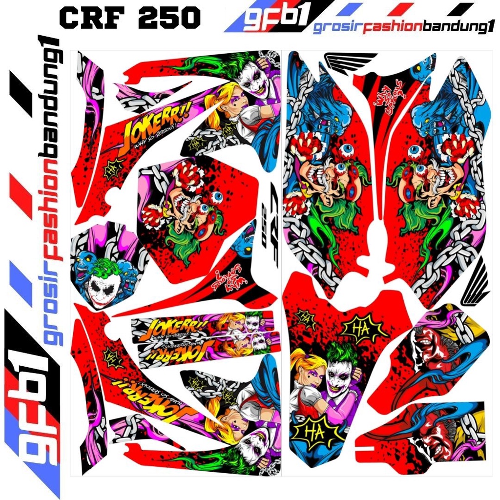 Stiker Decal Motor cross Trail Adventure CRF 250cc Variasi JOKER