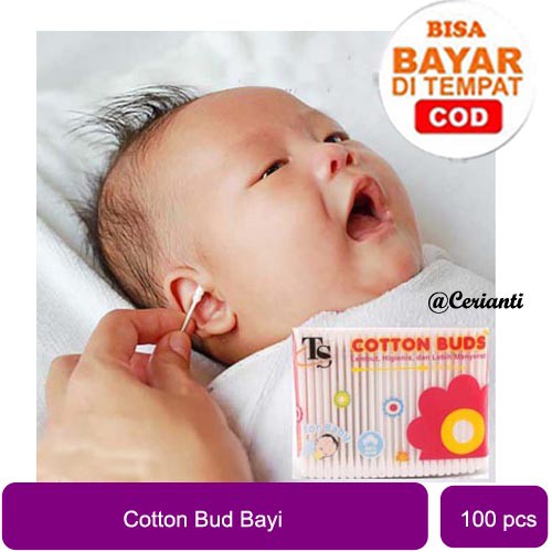 TS Cotton Bud Bayi | Korek Kuping Kapas Refill 100Pcs