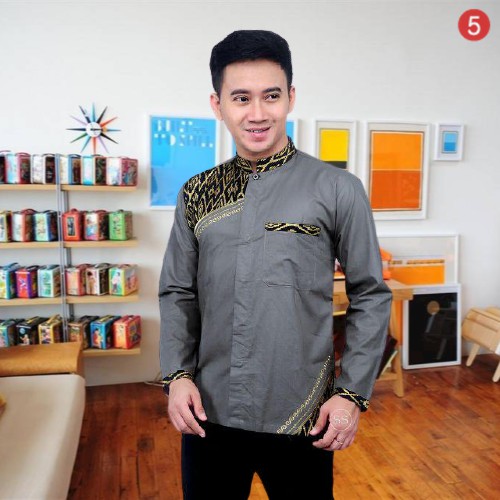 Bisa Cod Baju Batik Pria Lengan Panjang Distro Batik Kombinasi Pekalongan Atasan Batik Kemeja Miring