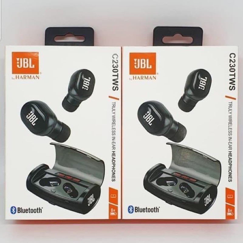 Headset Bluetooth JBL C-230 TWS LED Wireless Earbuds Earphones C230TWS VC(Model New