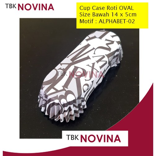 Oval Cup Case Roti / Paper Cup Oval / Kertas Alas Roti Motif BLACK WHITE-  Kertas Cup Roti Oval