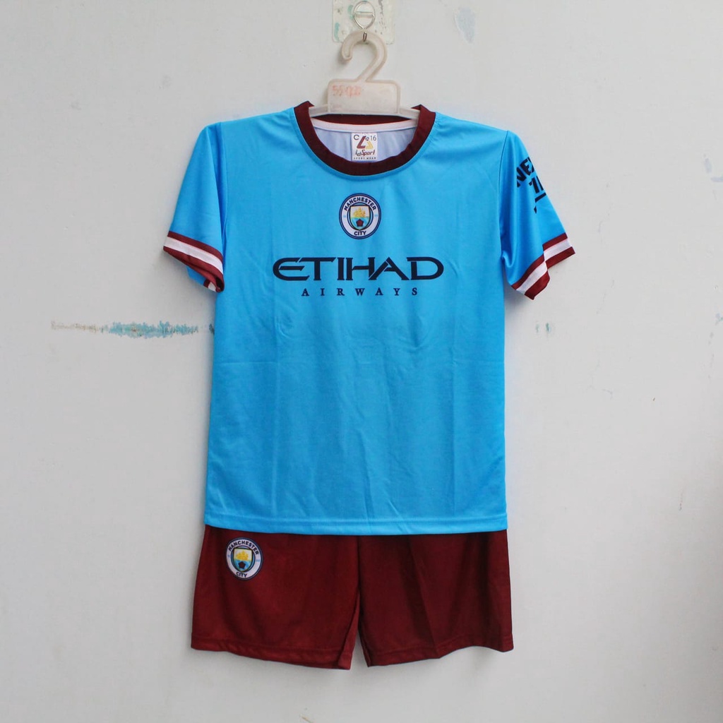 baju bola anak manc Citi printing size 5-12 thn