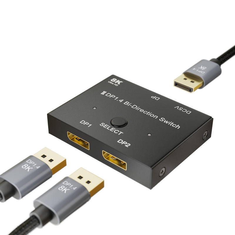 Btsg DisplayPort 8K DP 1.4 Switch Bi-Directional 2in1Out 8K 30Hz 4K 120Hz Splitter Converter Untuk Berbagai Sumber Dan Dis