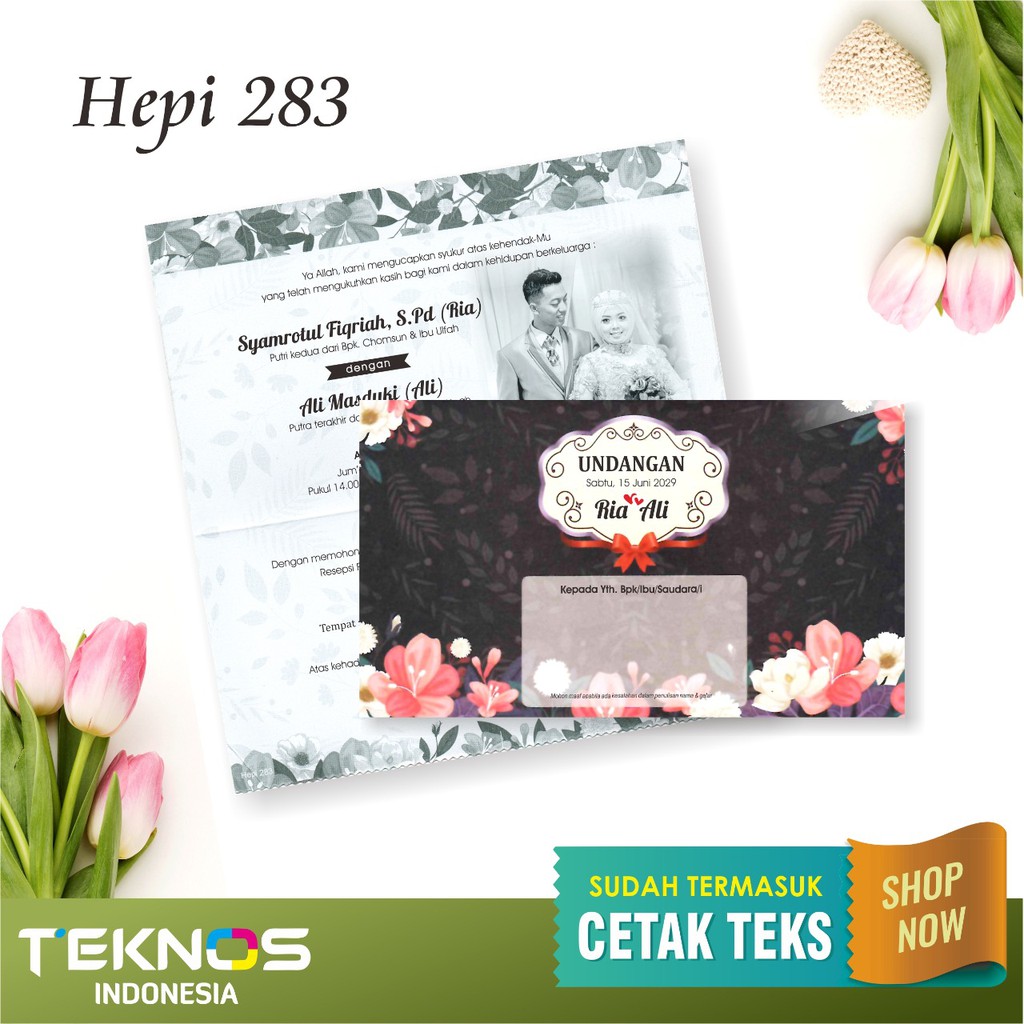 UNDANGAN PERNIKAHAN FOTO MURAH UNIK ELEGAN HEPI FADHIL SALMA | Shopee