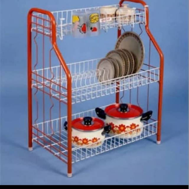 Rak piring kaki besi master 3 susun.susun 3;rak dapur kuat awet