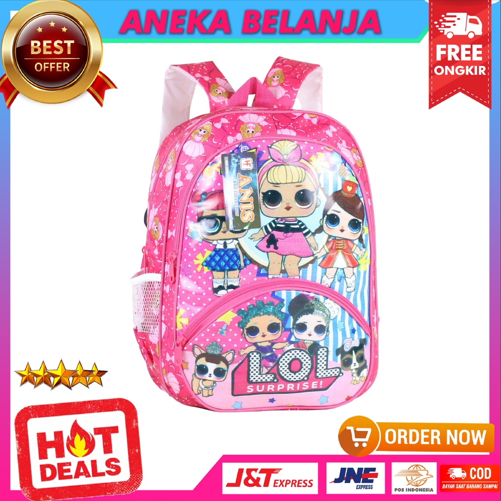 Tas Sekolah Sd Backpack Gendong Anak Karakter LOL Pink Ransel Perempuan Lucu Fashion Anak