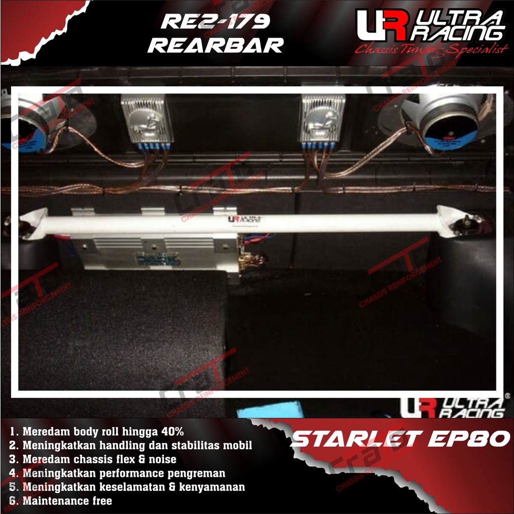 Aksesoris Stabiliser ULTRA RACING Safety Bar - Rearbar Rear Strutbar Tower Bar 2 points - Toyota Sta