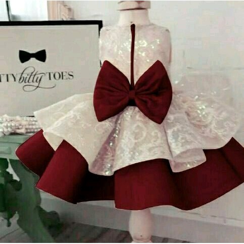 Baju Pesta Dress Anak Pita Nempel