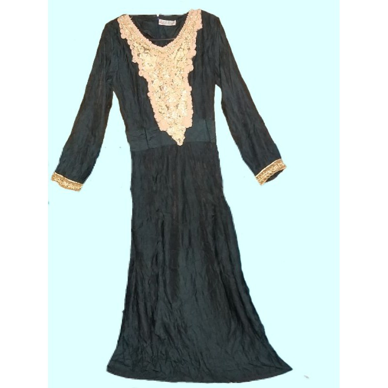 preloved gamis murah dark green bahan tebal