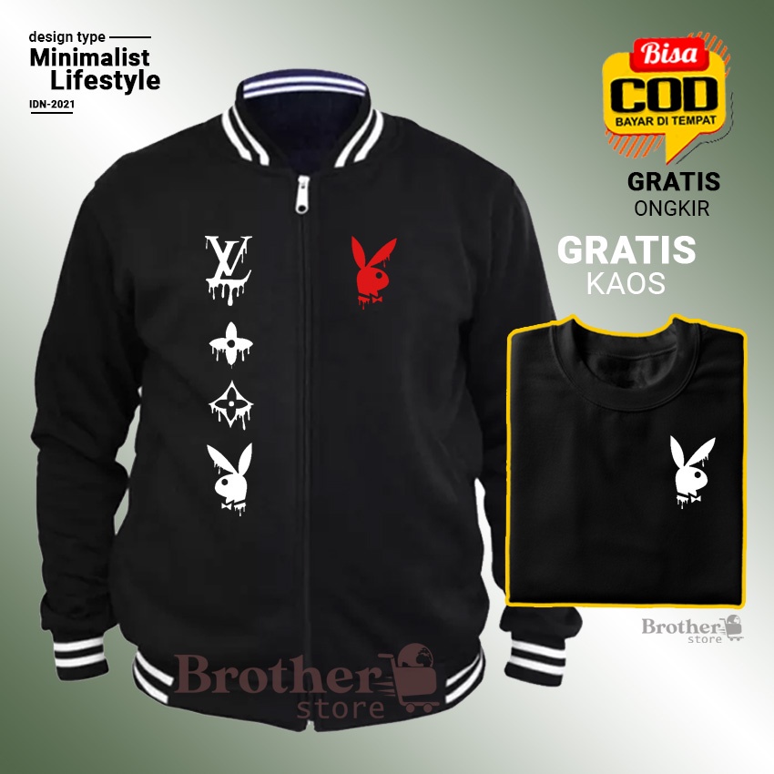 GRATIS KAOS !! (COD) - Brother Store Design Minimalist Lifestyle - Jaket Distro /  Varsity Jake PALY