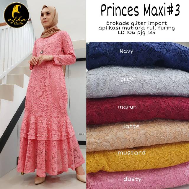 DRESS MUSLIM / DRESS BRUKAT / GAMIS / PRINCESS 3 DRESS