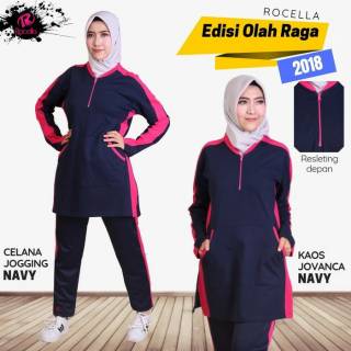 Rocella Setelan Baju  Olahraga  Wanita celana kaos baju  