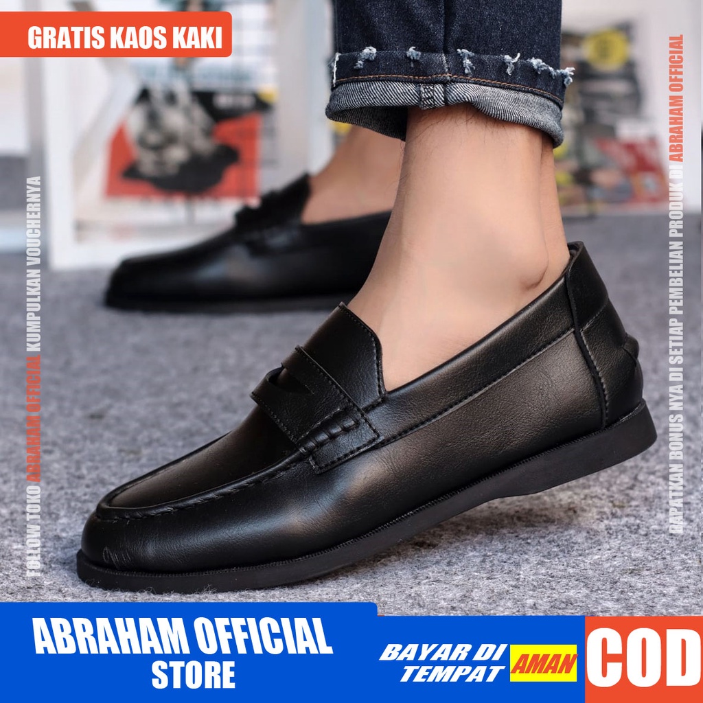 PENY Sepatu Formal Pria Kulit Sintetis Sepatu Pria Casual Pantofel Sepatu Kasual Cowok / Cowo Oxford Kerja Kantor Kuliah Kondangan Gaya Keren Kekinian Original Murah Terlaris