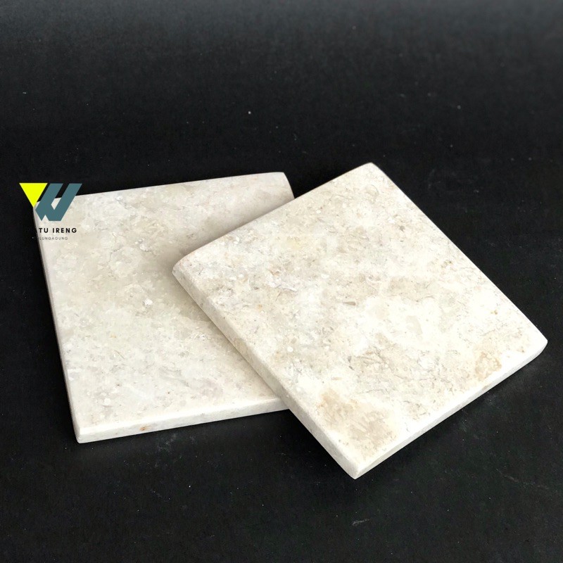 Coaster marmer tatakan gelas marmer persegi glossy CM02