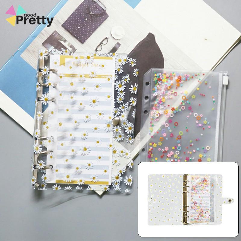 Buku Notebook / Catatan / Diary A6 Cover PVC Transparan Motif Bunga Daisy - PD