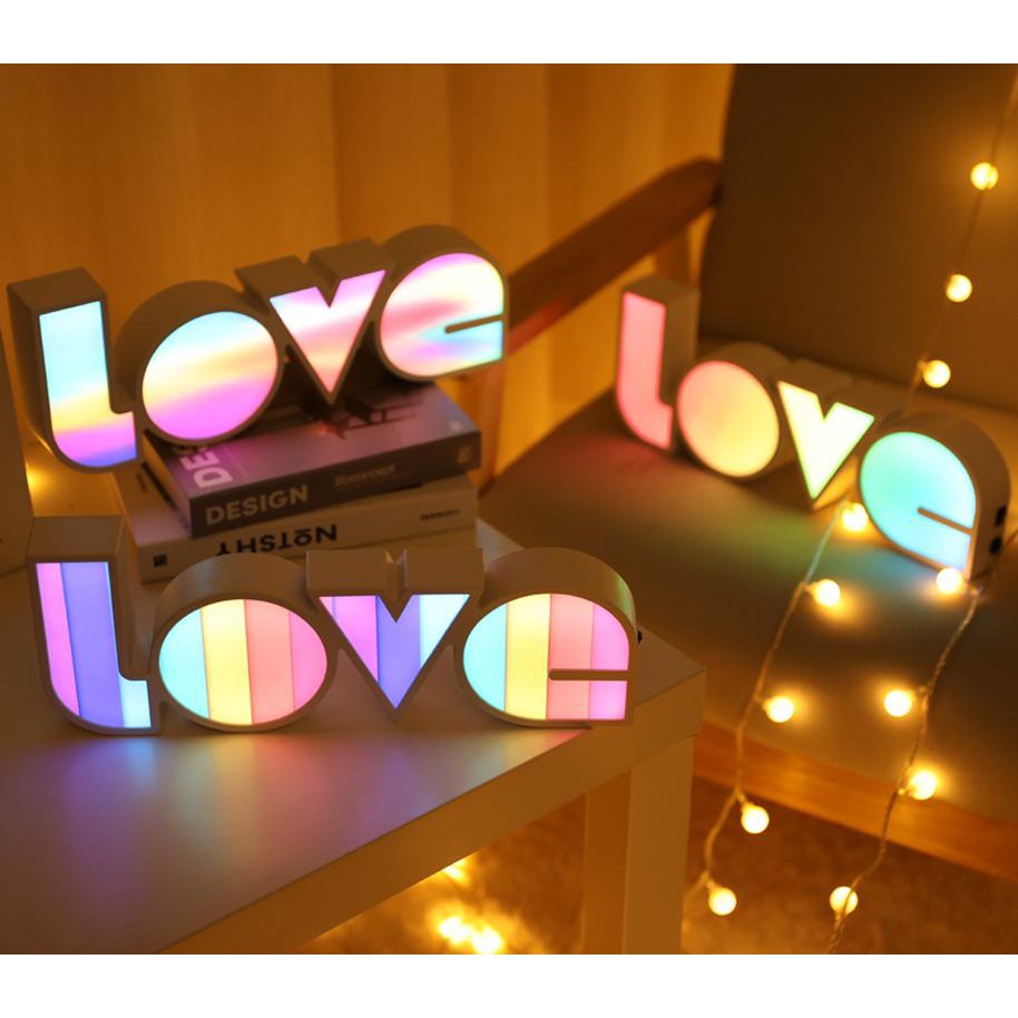 (BOW) Lampu Led Motif Tulisan Love Pajangan Dekorasi Lampu Meja 23AD295