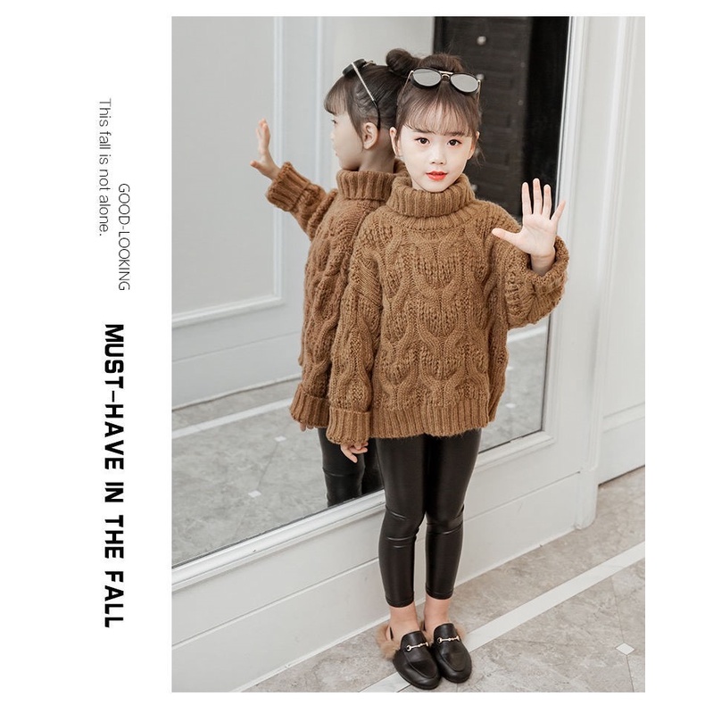 Cable Knit Sweater Turtleneck Rajut Anak Tebal