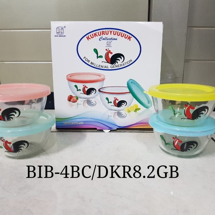 mangkok ayam jago / bowl set ayam jago / 4 set mangkok ayam jago